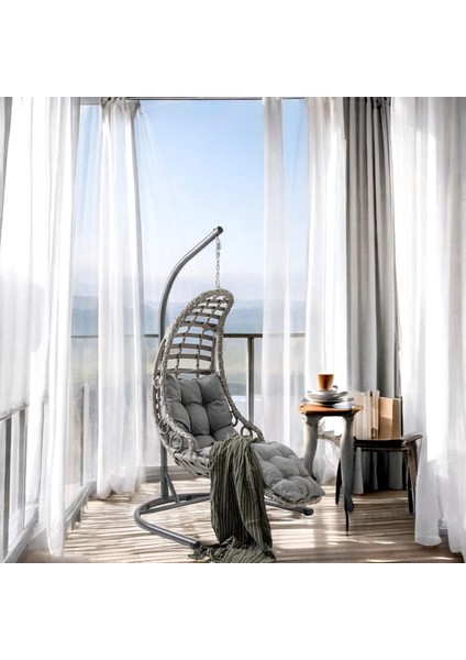 Bodrum Tekli Rattan Bahçe Salıncağı | Balkon Salıncağı
