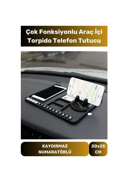 Premium Araç Içi Kaydırmaz Torpido Organizeri Numaratör Çizdirmez Çok Fonksiyonlu Araba