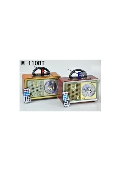 Meier M-110BT Bakır Renk Nostaljik Radyo Ahşap Görünümlü Bluetooth Hoparlör Fm Sd Kart USB Girişi
