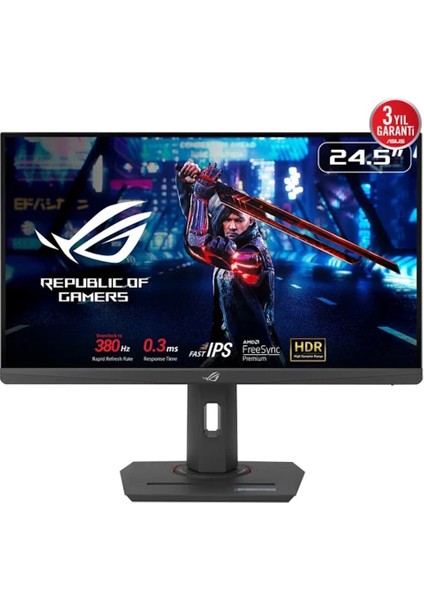 Yenilenmiş Asus 24.5" Fast IPS Rog Strıx XG259QNS 1ms 380HX Hdmı-Dp Pıvot Gamıng Monitör