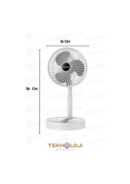 Vantilatör Teleskopik Fan Katlanabilir Taşınabilir Şarjlı 3 Kademe Mini Fan Soğutucu Masaüstü Beyaz indirimleri