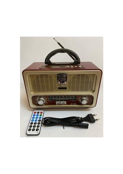 Meier M-111BT Açık Renk Nostaljik Radyo Ahşap Görünümlü Bluetooth Hoparlör Fm Sd Kart USB Girişi fiyatları