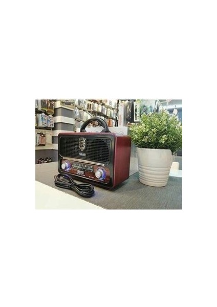 Meier M-111BT Açık Renk Nostaljik Radyo Ahşap Görünümlü Bluetooth Hoparlör Fm Sd Kart USB Girişi modelleri