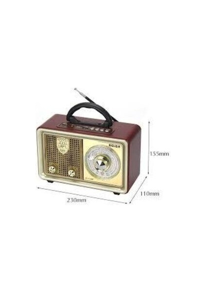Meier M-110BT Gold Renk Nostaljik Radyo Ahşap Görünümlü Bluetooth Hoparlör Fm Sd Kart USB Girişi fiyatları