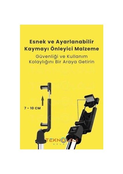Teknolojigelsin Bluetooth Kumandalı Selfie Çubuğu Tripod Olma Özellikli Selfie Çubuğu fiyatları