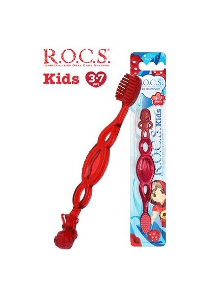 3-7 Yaş Diş Fırçası - Kırmızı ROCS07K