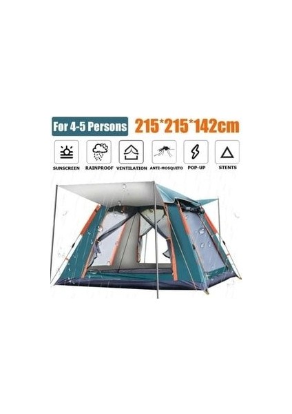 4 Kişilik Otomatik Kurulum Çadır Kamp ve Çocuk Oyun Çadırı 215CMX215CMX145CM