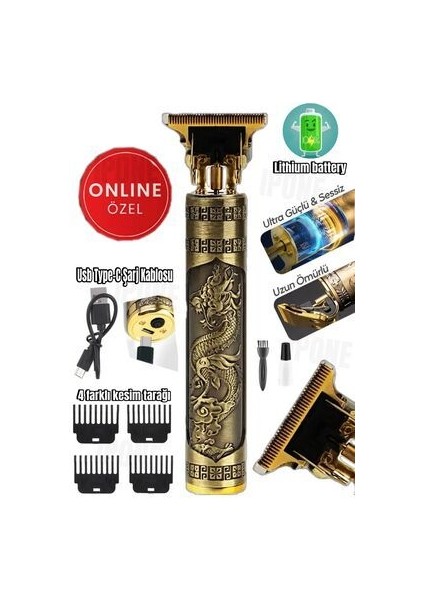 Dragon Çelik Kasa Profesyonel Saç Sakal Ense Çizim Tüm Vücut Tüyü Lazer Öncesi Tıraş Makinesi.
