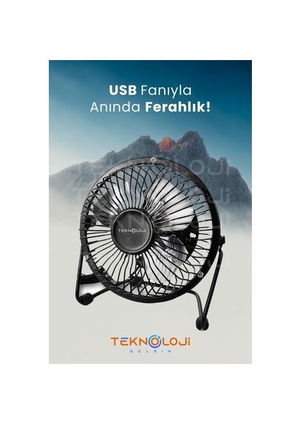 Masaüstü Metal Vantilatör USB ile Çalışan Mini Fan 20W Ayarlanabilir Hız fırsatları