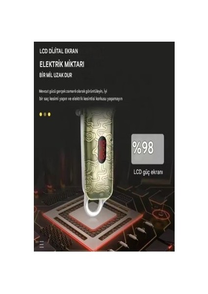 Profesyonel Kuru Kafa Desenli Daling Şarjlı Berber Tıraş Makinesi Saç Sakal Düzeltme Seti fırsatları