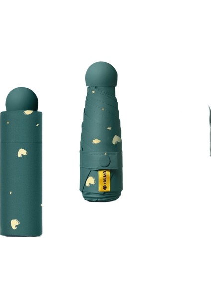 Mini Kompakt Beş Katlanır Şemsiye Öğrenci Kapsülü Şemsiye Yağmur Veya Parlatıcı Kadın Güneş Koruyucu Şemsiye (Yurt Dışından)