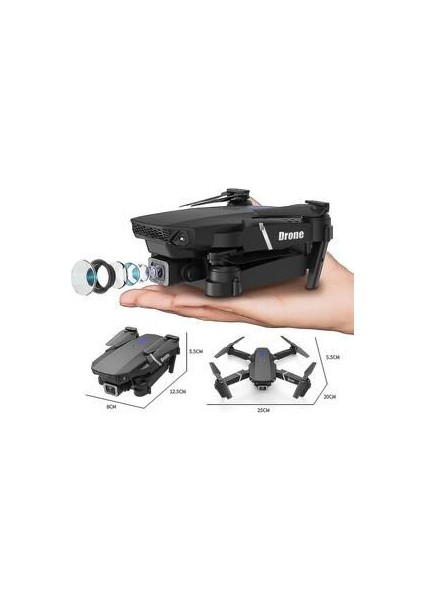 Çift Kameralı Drone 4K Hava Quadcopter 2.4g Kızılötesi Rc Işıklı Katlanabilir Drone Wifi