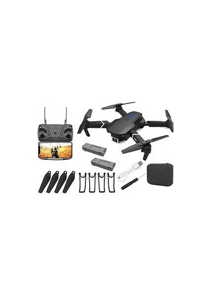 Çift Kameralı Drone 4K Hava Quadcopter 2.4g Kızılötesi Rc Işıklı Katlanabilir Drone Wifi