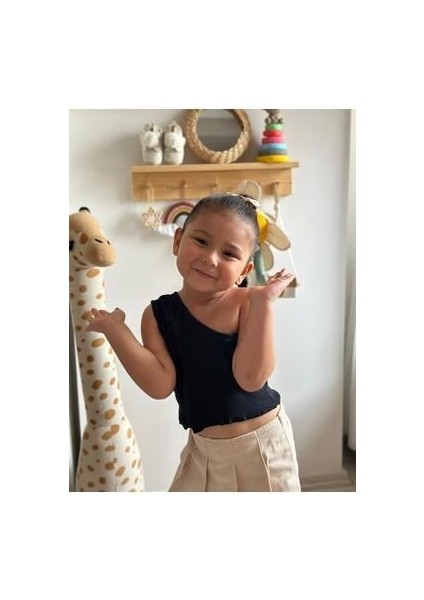Siyah Bebek Çocuk Tek Kol Crop Üst fiyatları