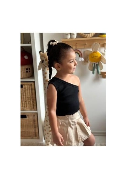 Siyah Bebek Çocuk Tek Kol Crop Üst modelleri