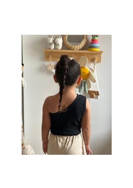 Siyah Bebek Çocuk Tek Kol Crop Üst fırsatları