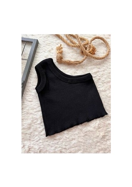 Siyah Bebek Çocuk Tek Kol Crop Üst indirimleri