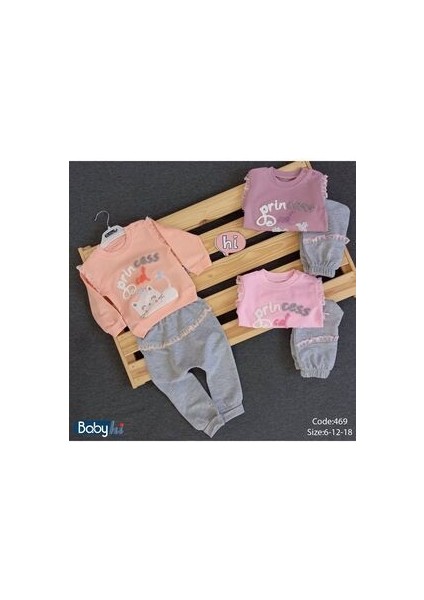 Mulyoso Butiq Babyhi Prenses Cat Fistolu Mor Kız 2'li Bebek Takım, Hediyelik Bebek/çocuk Kıyafetleri