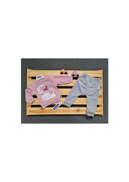 Mulyoso Butiq Babyhi Prenses Cat Fistolu Mor Kız 2'li Bebek Takım, Hediyelik Bebek/çocuk Kıyafetleri modelleri