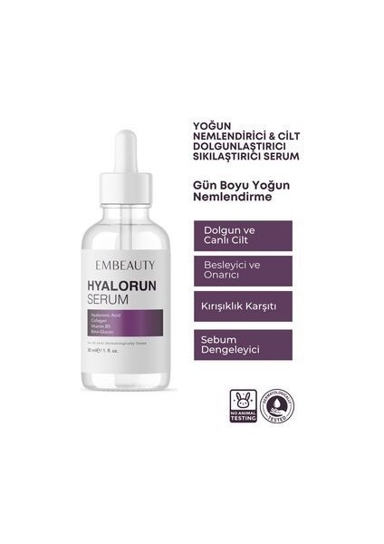 Yoğun Nemlendirici Dolgunlaştırıci Besleyici Onarıcı Cilt Bakım Serumu 30ML