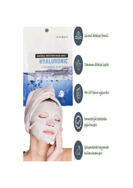 5 Adet Hyradulocid Asit Maske 30 ml Kağıt Yüz Maskesi Yeni Zengin Formüllü fiyatları
