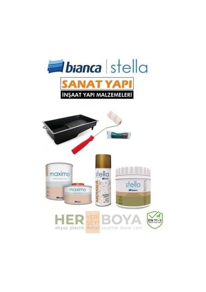 Set 500ML - Siyah Boya + Mermer Effekt Sprey + Maximo Sıvı Cam Parlak
