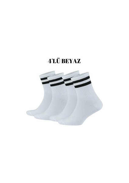 4'lü Parfümlü Pamuklu Unisex Kolej Tenis Çorabı