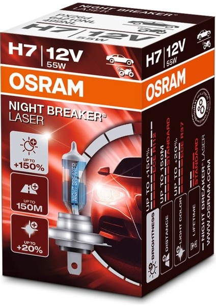 H7 Night Breaker Laser %150 Fazla Işık 12V (Takım - 2 Ad.) fiyatları