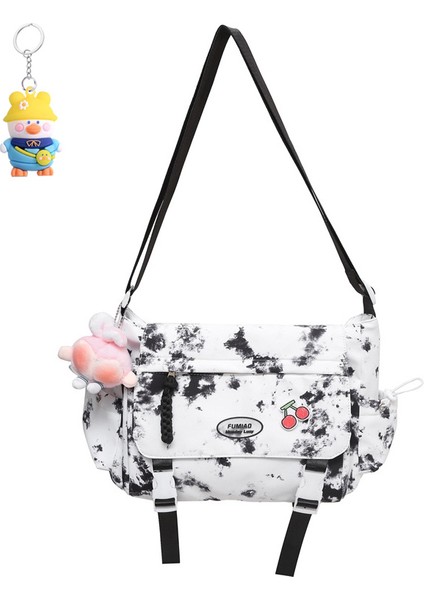 Crossbody Çanta Öğrenci Büyük Kapasiteli Messenger Çanta Ortaokul ve Lise Öğrencileri Okul Çantası Omuz Çantası (Yurt Dışından)