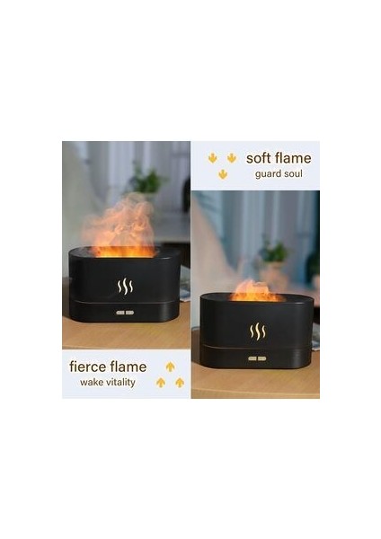 Alev Aroma Difüzör Lamba Ultrasonik Aromaterapi Nebulizatör Hava Nemlendirici Uçucu Yağ Difüzörü