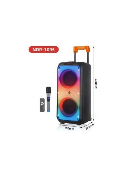 Kablosuz Mikrofonlu Bluetooth Speaker Taşınabilir Tekerlekli Büyük Boy Kablosuz Şarjlı Hoparlör