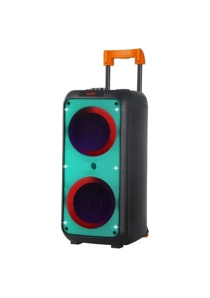 Kablosuz Mikrofonlu Bluetooth Speaker Taşınabilir Tekerlekli Büyük Boy Kablosuz Şarjlı Hoparlör