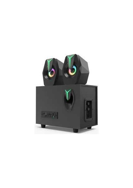 Multimedya Bluetooth Hoparlör Sd Kart USB 2.1 Kanal Subwoofer 2+1 Işıklı Pc Speaker