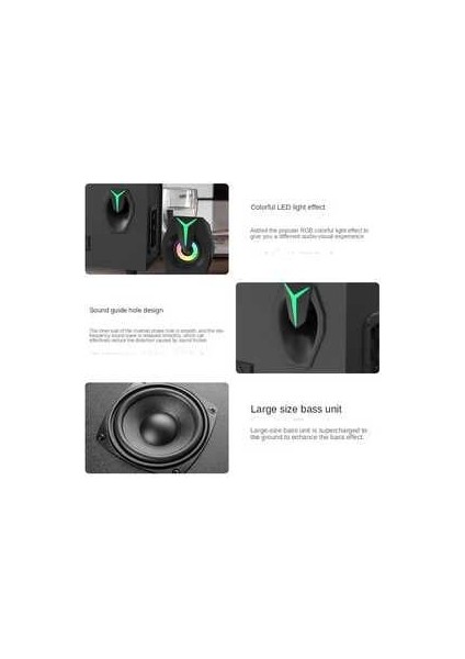 Multimedya Bluetooth Hoparlör Sd Kart USB 2.1 Kanal Subwoofer 2+1 Işıklı Pc Speaker