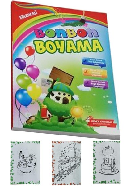 Boyama Kitabı Kalın 1 Paket 3-6 Yaşa Uygun Boyama Kitabı 192 Sayfa Çek Kopar Boya Kuruboya Silgi Kalemtıraş Okul Öncesi