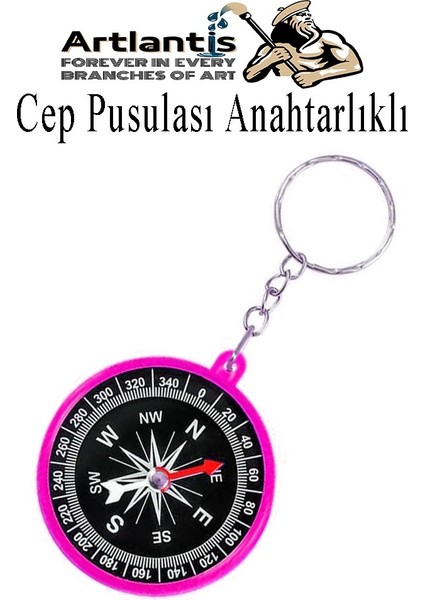 Pusula Anahtarlık Renkli 1 Adet Küçük Pusula Okul Deney Gezi Cep Pusulası Manyetik Pusula Plastik Öğrenci