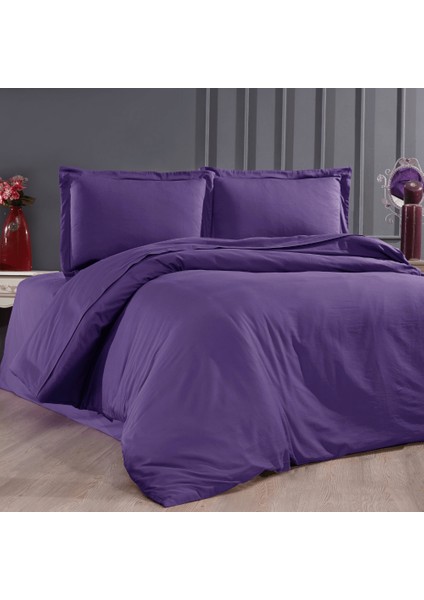 Melody Mor %100 Pamuk Saten Çift Kişilik Nevresim Takımı