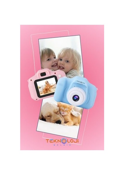 Çocuk Kamerası Dijital Fotoğraf Makinesi Mini 1080P Hd Kamera Hafıza Kart Hediyeli indirimleri