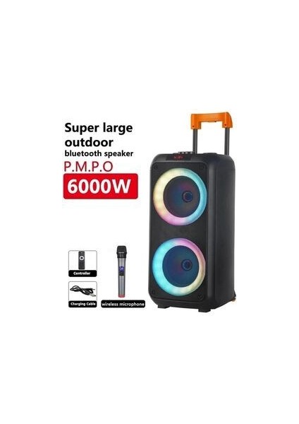 NDR-1096 Büyük Boy Bluetooth Hoparlör Kablosuz Tekerlekli Taşınabilir Kablosuz Speaker Toplantı Anfi