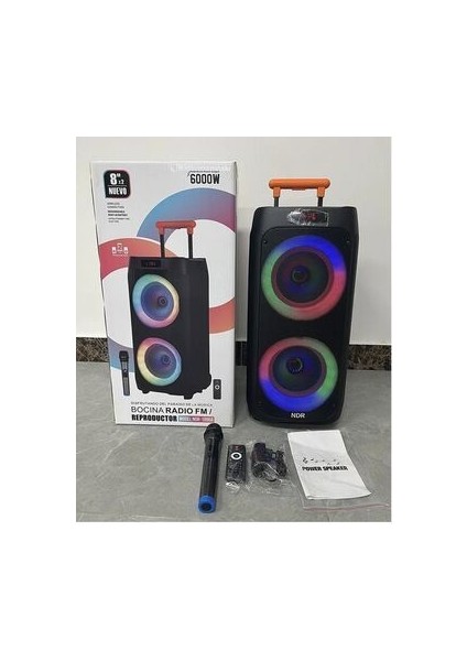 NDR-1096 Büyük Boy Bluetooth Hoparlör Kablosuz Tekerlekli Taşınabilir Kablosuz Speaker Toplantı Anfi