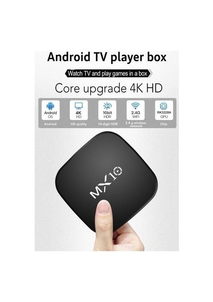 4K Ultra Hd Android Tv Box MX10 Ram:1gb Rom:8gb Android 7.1 Media Player