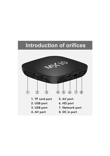4K Ultra Hd Android Tv Box MX10 Ram:1gb Rom:8gb Android 7.1 Media Player