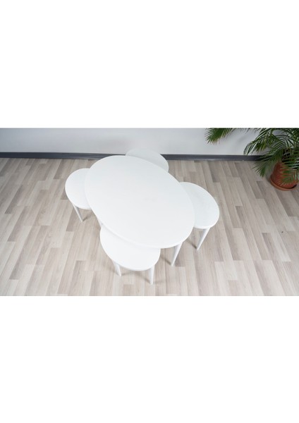 Sophıa Beyaz Lake Mdf 4 1 Sehpa Takımı