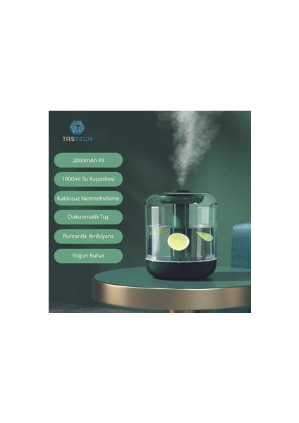 1l Sessiz Oda Hava Nemlendirici Gece Lambası Şarjlı Ev Ofis Için Aroma Theraphy Uçucu Yağ Difüzör fırsatları