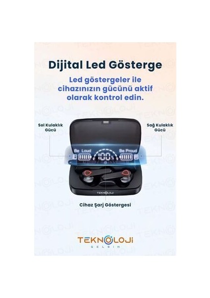 M19 Kablosuz Kulaklık Gaming Powerbankli El Fenerli Göstergeli 5.1 Stereo Bluetooth Kulaklık modelleri