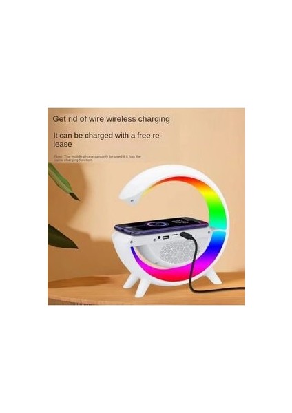Kablosuz Şarj LED Işıklı Bluetooth Hoparlör Telefon Standı Speaker indirimleri