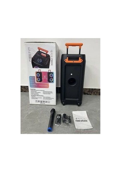 NDR-1096 Büyük Boy Bluetooth Hoparlör Kablosuz Tekerlekli Taşınabilir Kablosuz Speaker Toplantı Anfi