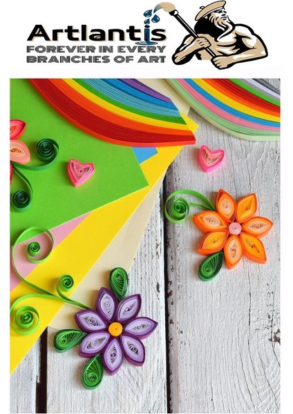 Quilling Seti 10 mm Kalın 1 Paket Quling Kağıt Katlama Kıvırma Sanatı Telkari Kuiling Karışık Renkli
