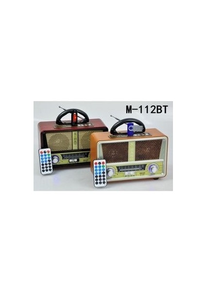 Meier M-112BT Nostaljik Ahşap Retro Radyo Bluetooth Fm Sd Aux U