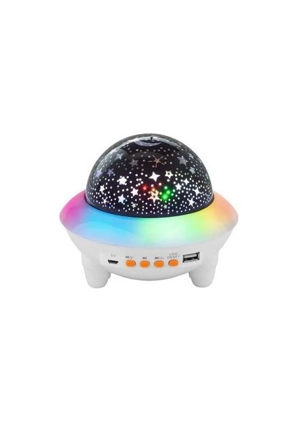 Yıldız Işıklı Tavan Aydınlatma Bluetooth Hoparlör Starry Projektör Mp3 Müzik Çalar Disko Topu